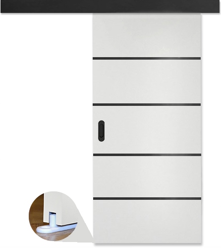 DRZWI PRZESUWNE BLACK LINE 96*210cm CAŁY ZESTAW