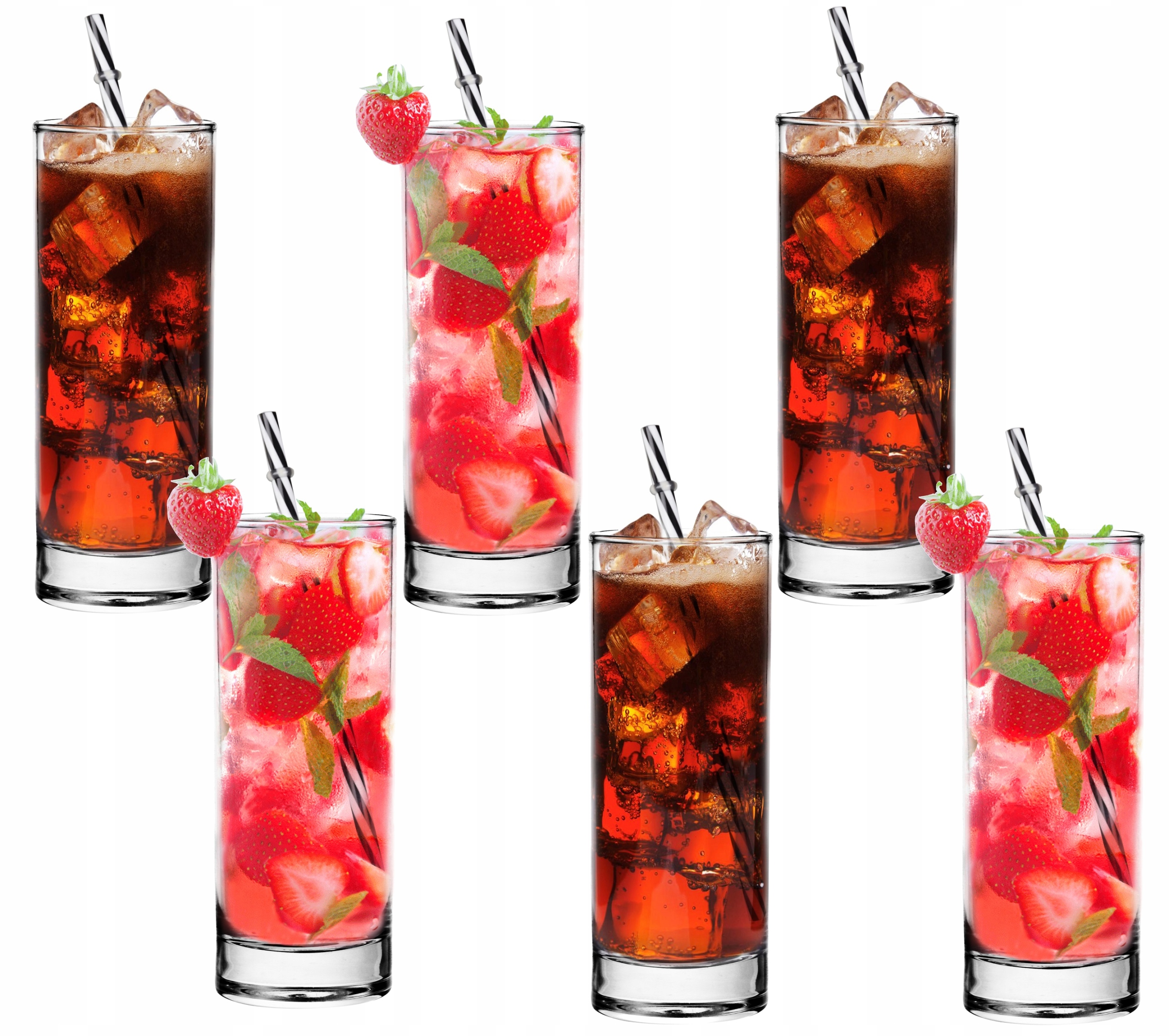 

Zestaw 6x szklanki 300ml 6 rurek czarnych