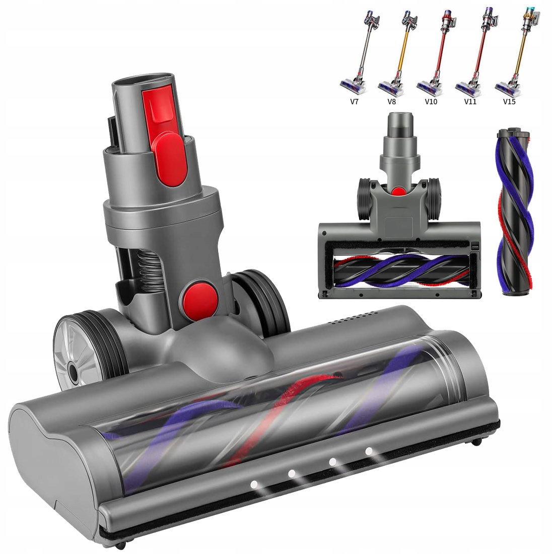 Elektrický Kartáč Kompatibilní S Dyson V7 V8 V11 V10 Se 4 Led Diodami