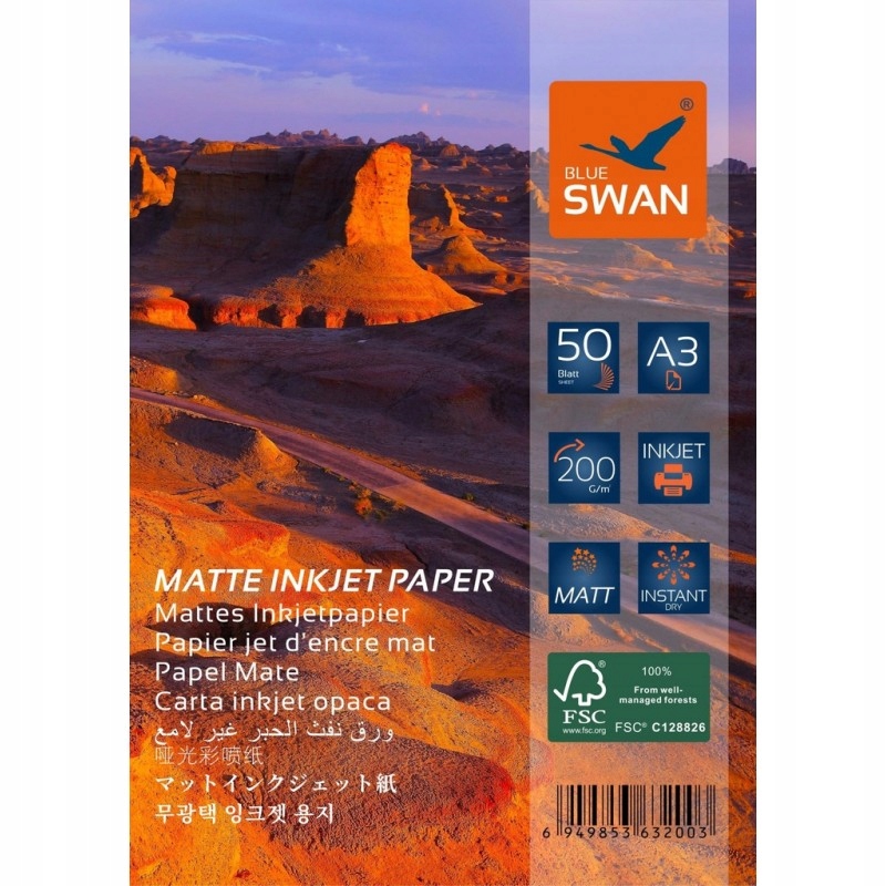 

Papier Fotograficzny Mat A3 200g matowy 50szt 2str