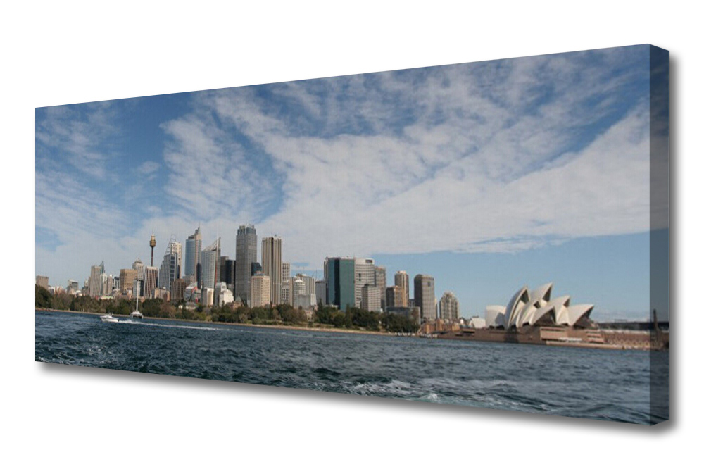 obraz na plátně Město Moře Domy Sydney 125x50