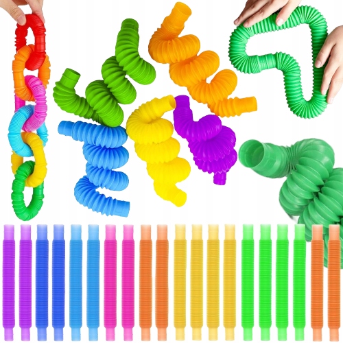 

Rury Rurki Tuby Sensoryczne Pop Tube Zestaw 40 Szt