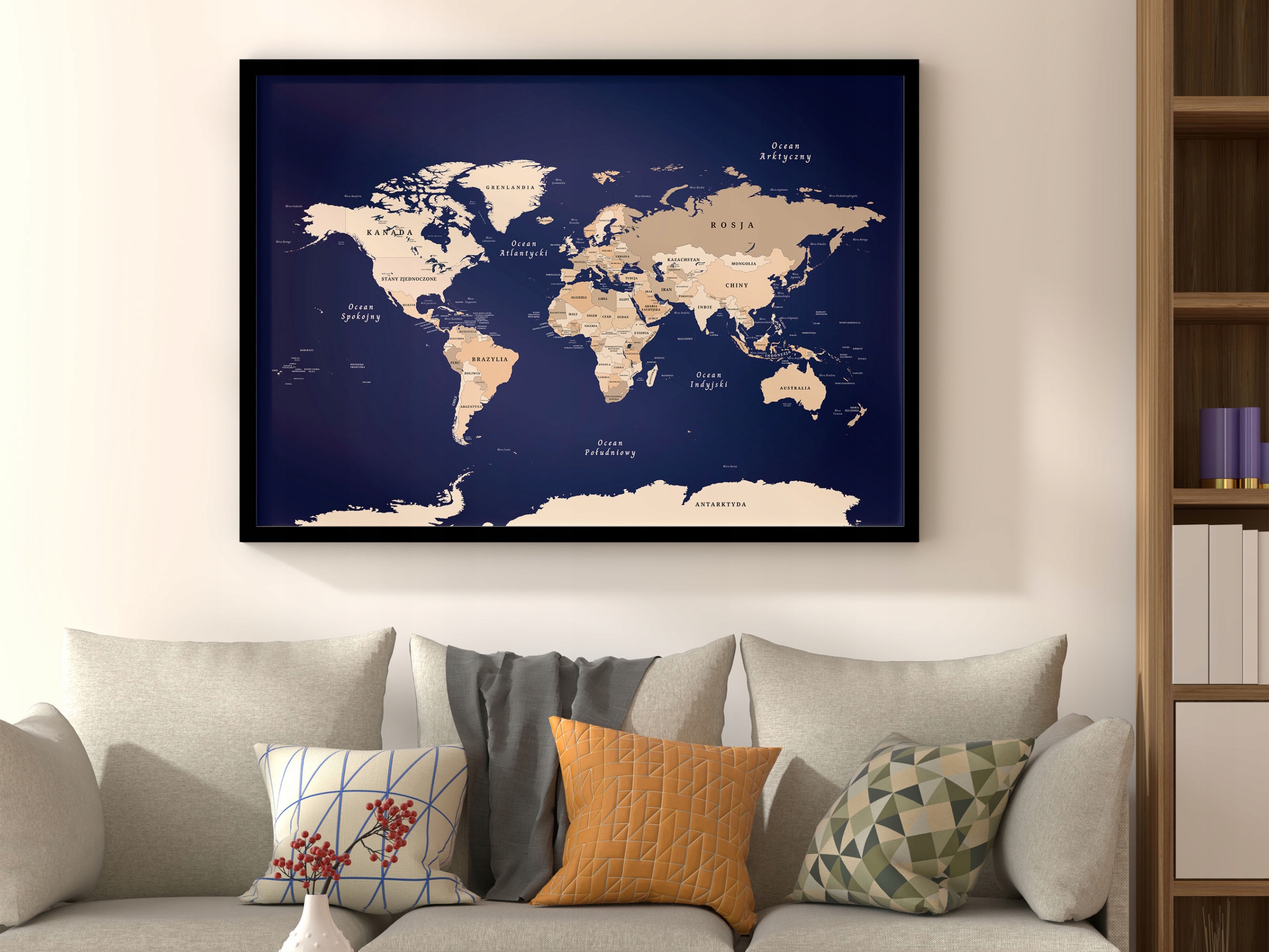 Mapa świata plakat 91x61cm Marka inna