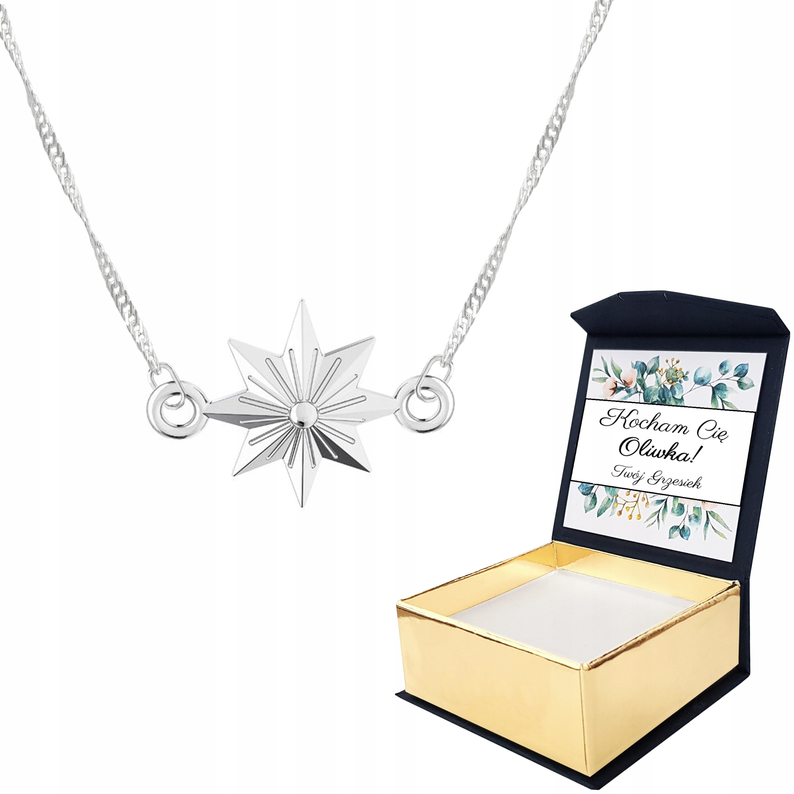 Stříbrný náhrdelník 925 Hvězdička Vlastní Potisk