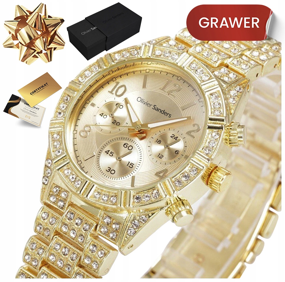 Zlaté Dámské Hodinky S Krystaly Na Náramku 585 Jako Dárek Pro Manželku