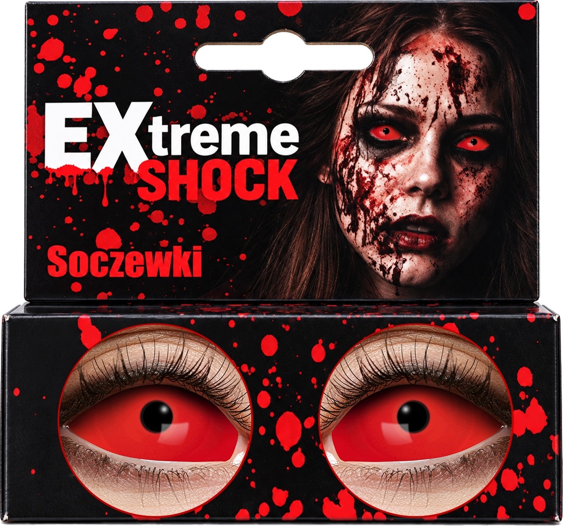 Soczewki Kolorowe 6 Miesięczne Półroczne Czerwone Diabeł Bestia Halloween
