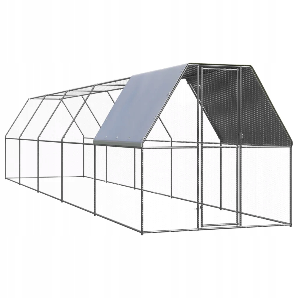 Levně Venkovní klec pro kuřata 2 x 10 x 2 m pozinkovaná ocel