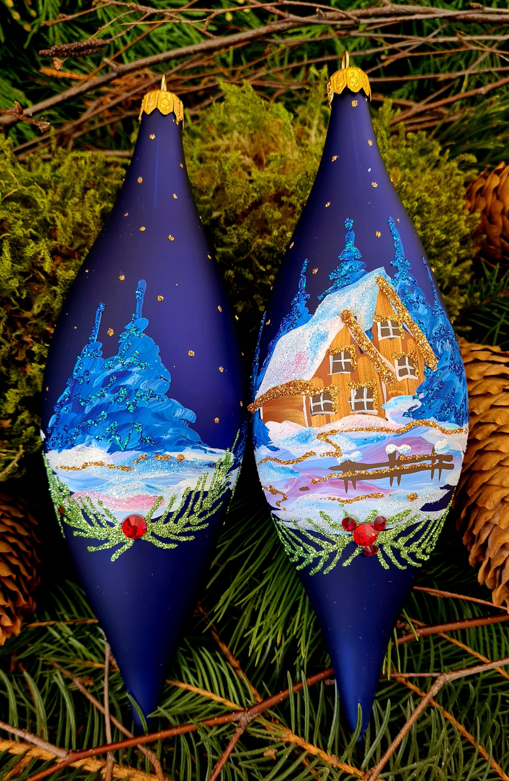 BOMBKI CHOINKOWE SZKLANE RĘCZNIE MALOWANE SOPEL Kod producenta BS/620/4NP