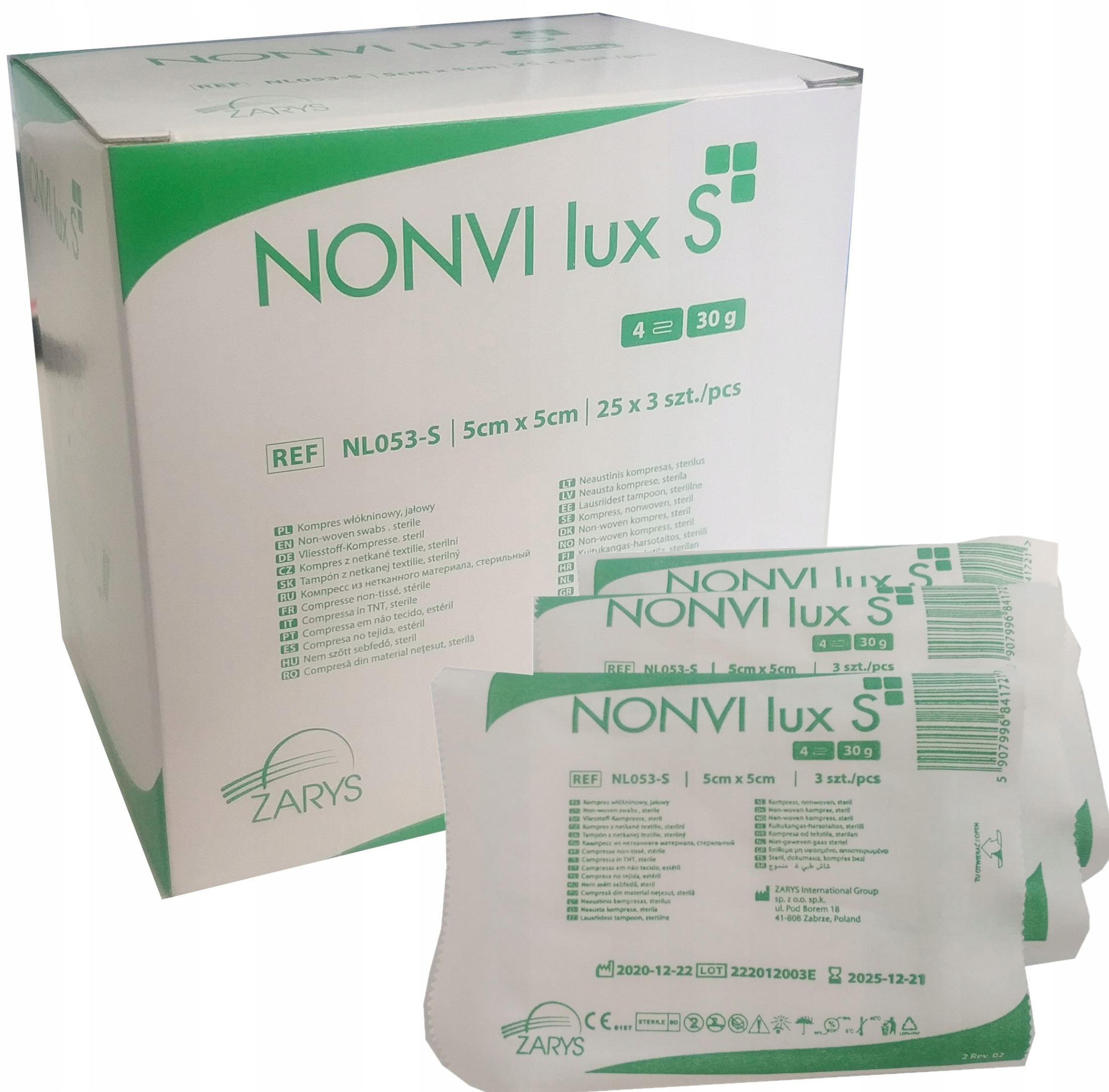 

Kompresy Gazy Z Włókniny Jałowy 5x5cm 30G 75szt