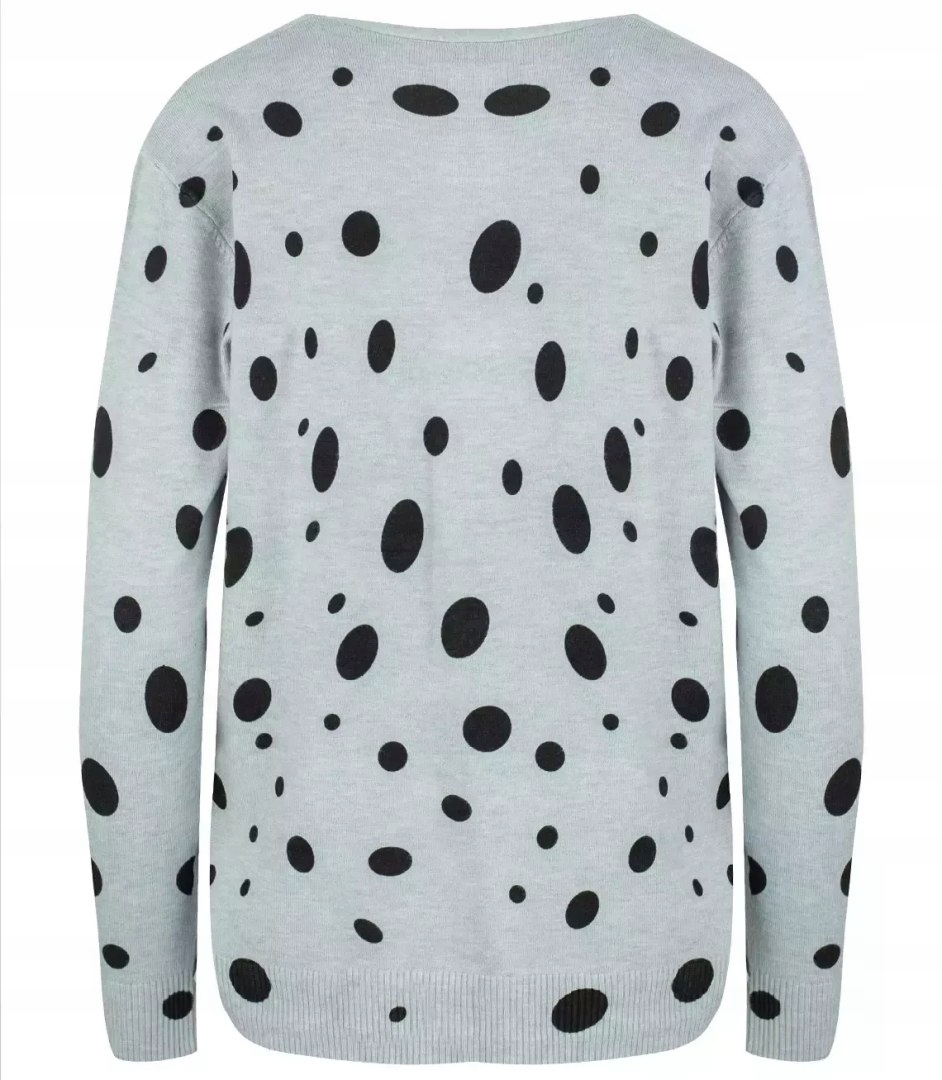 Krótki sweter w kropki i cyrkonie LIZA (Szary) L/XL Płeć kobieta