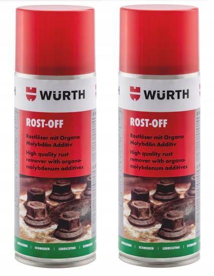 2x Wurth Odrdzewiacz Do Zamków Prowadnic Rost Off 400 ml