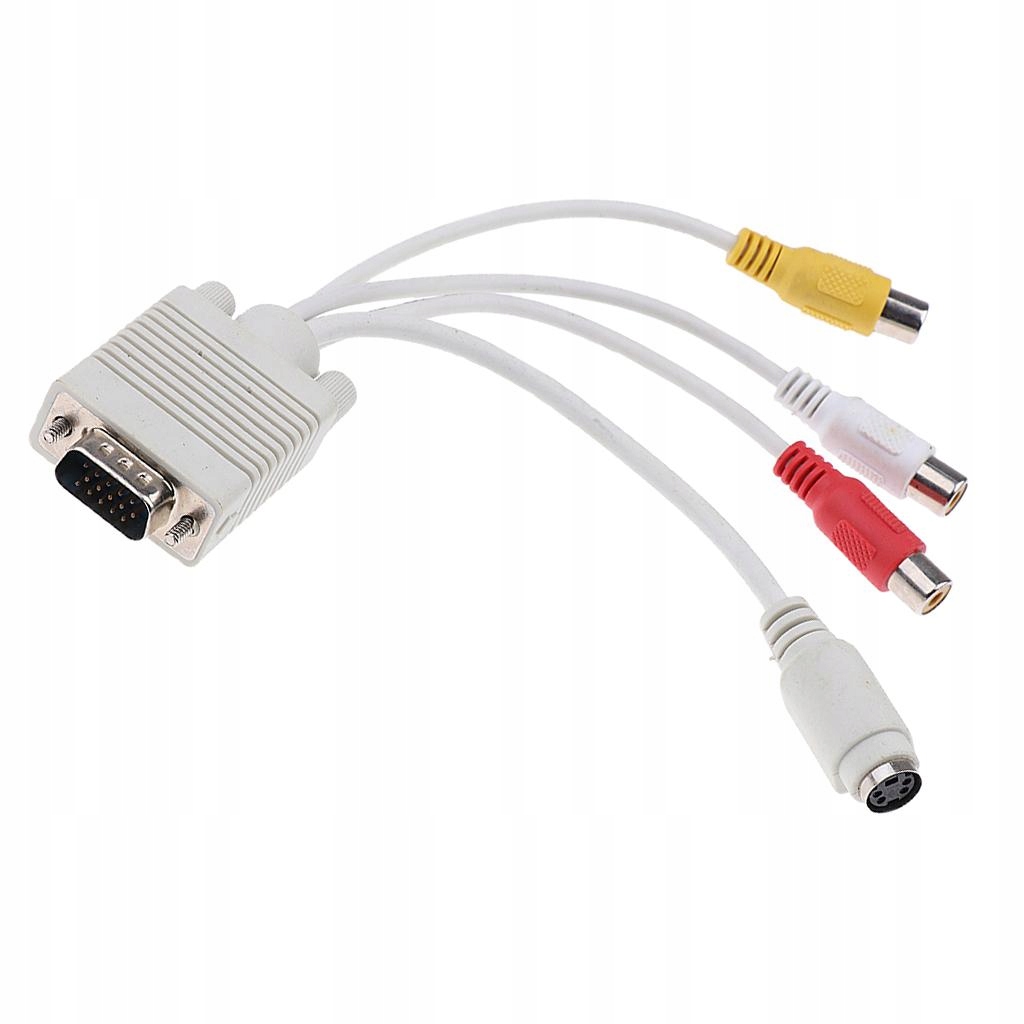 Przewód konwertujący VGA na S Video 3 RCA Composite AV TV Out dla Model VGA to TV Adapter