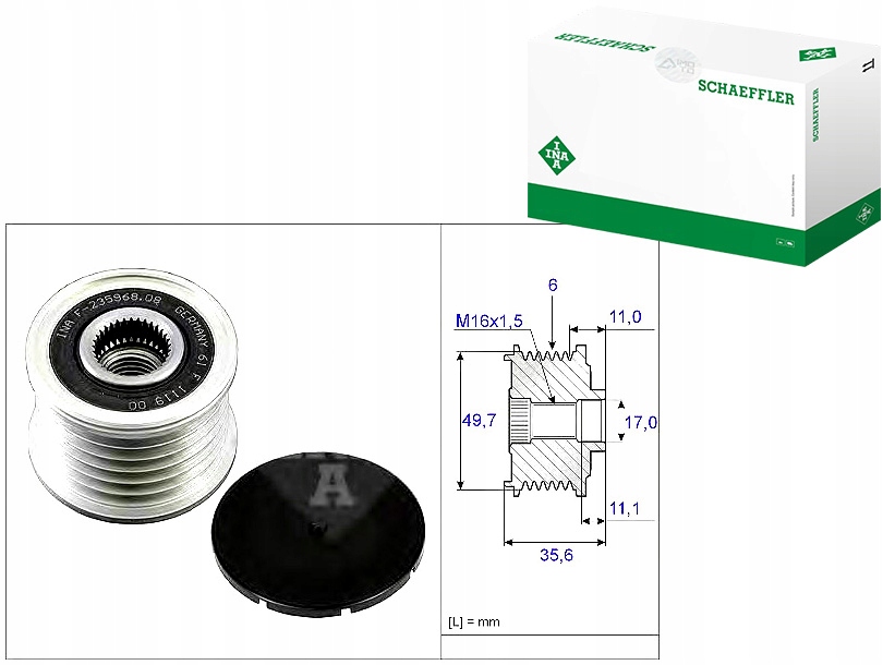 INA535 0086 10 Pásové Kolo Alternátoru Db Asistent řidiče #33