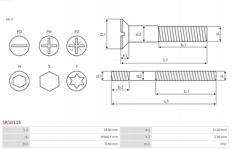 ZESTAW NAPRAWCZY ALTERNATORA SRS0115 AS-PL Producent części AS-PL