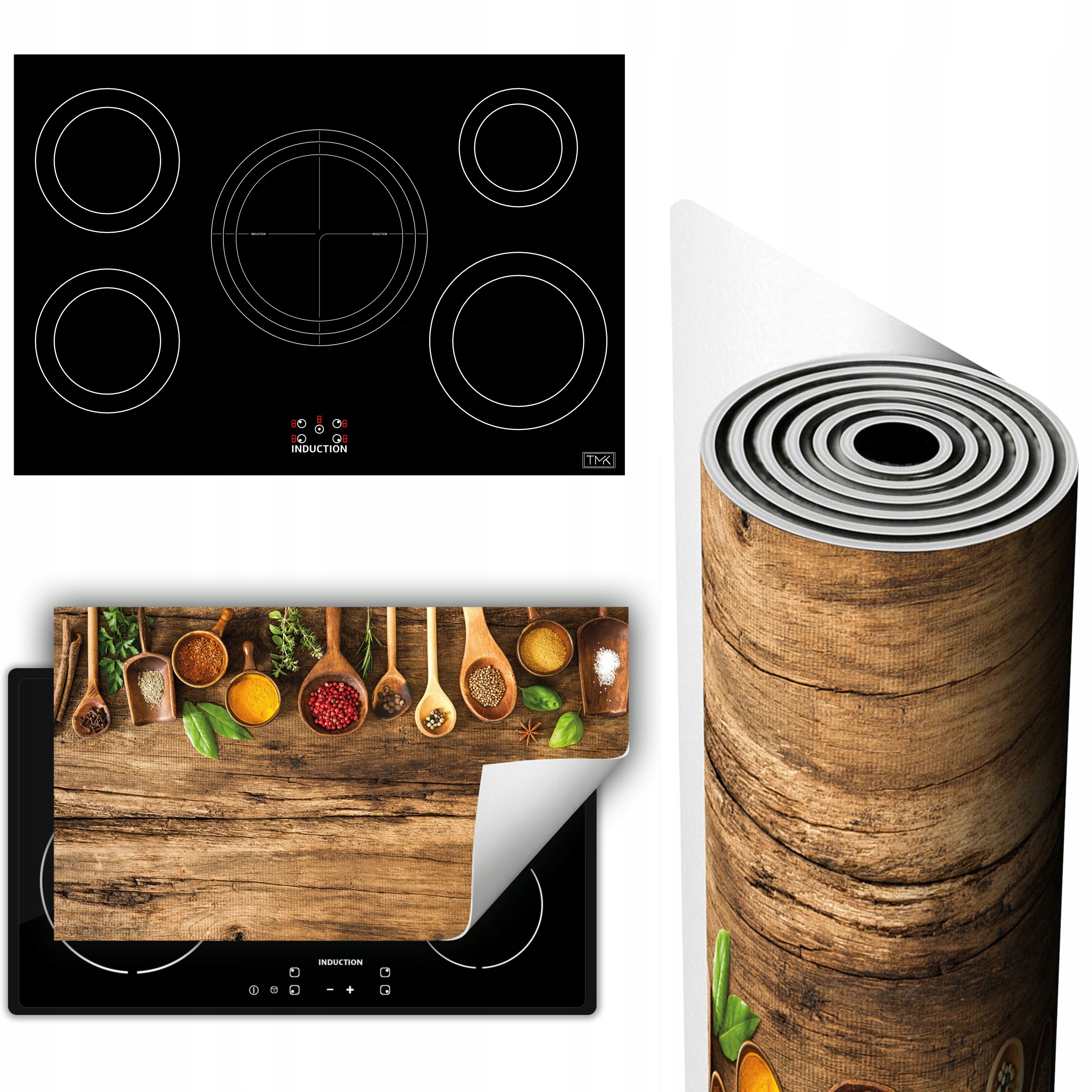 Vinylová Podložka Na Ochranu Kuchyňské Desky 90x52 Dřevo koření