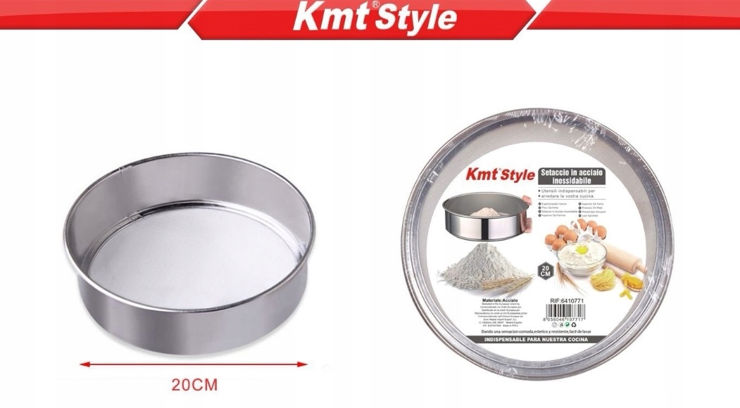 SITKO DO PRZESIEWANIA MĄKI CUKRU PRZESIEWACZ 20cm EAN (GTIN) 8056046107717