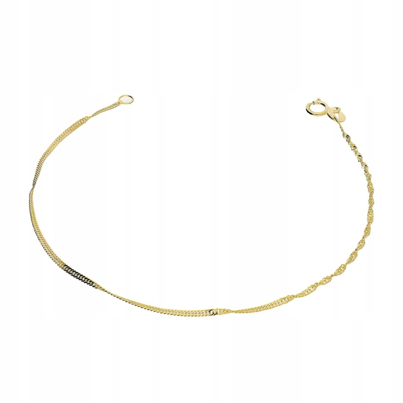 Zlatý náramek 585 Singapur, 14kt žluté zlato, 1,9 9 Cm elegantní dárek