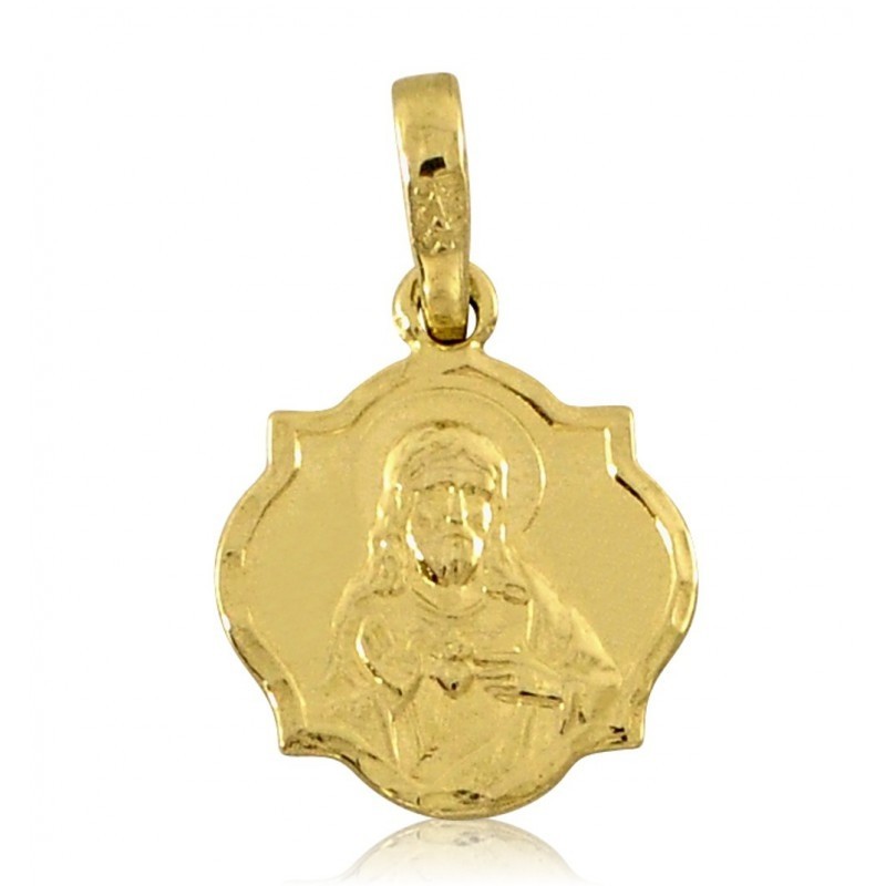 Zlatý Škapulíř Medailon Dvoustranný Křest Přijímání