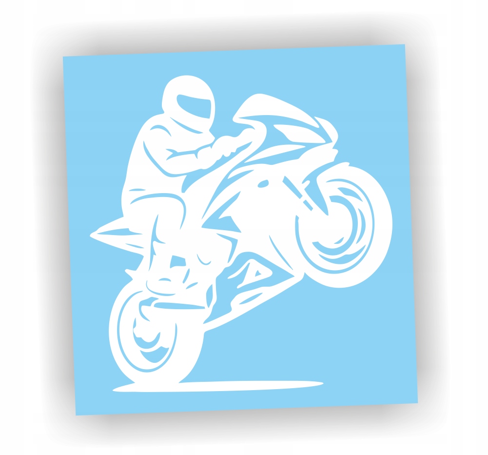 Naklejka Ścigacz kolor Biały motocyklista motocykl naklejki na samochód!