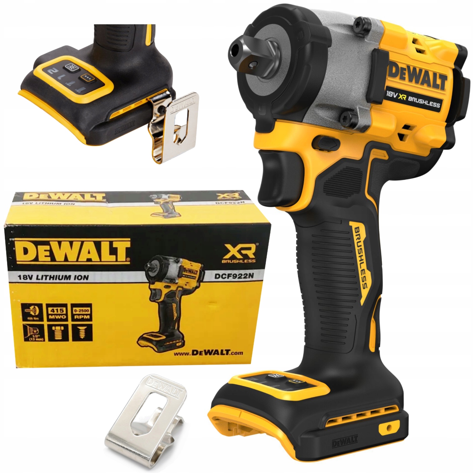 DeWALT Rázový uťahovák s bezkartáčovým motorom 1/2" 18V 406 Nm Xr DCF922N