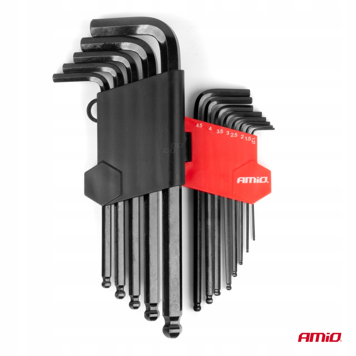 Klucze Imbusowe Hex Z Kulką Długie Zestaw 13SZT Crv Czarne Amio