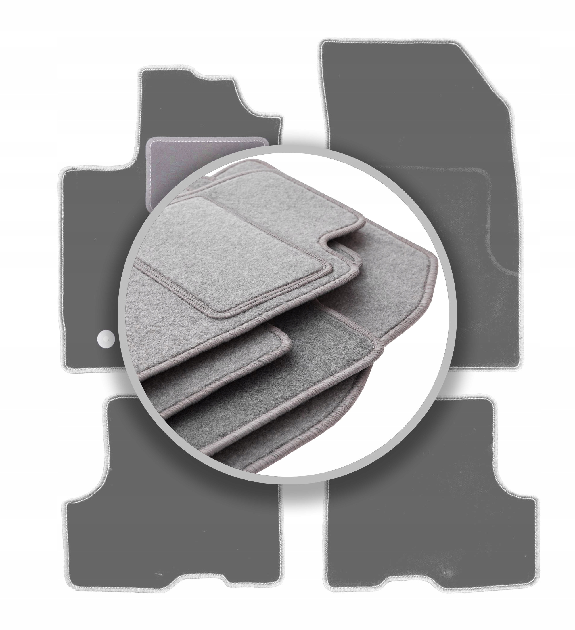 Velurové koberce Oslo šedé pro: Dacia Sandero II Fl hatchback 2018-2021