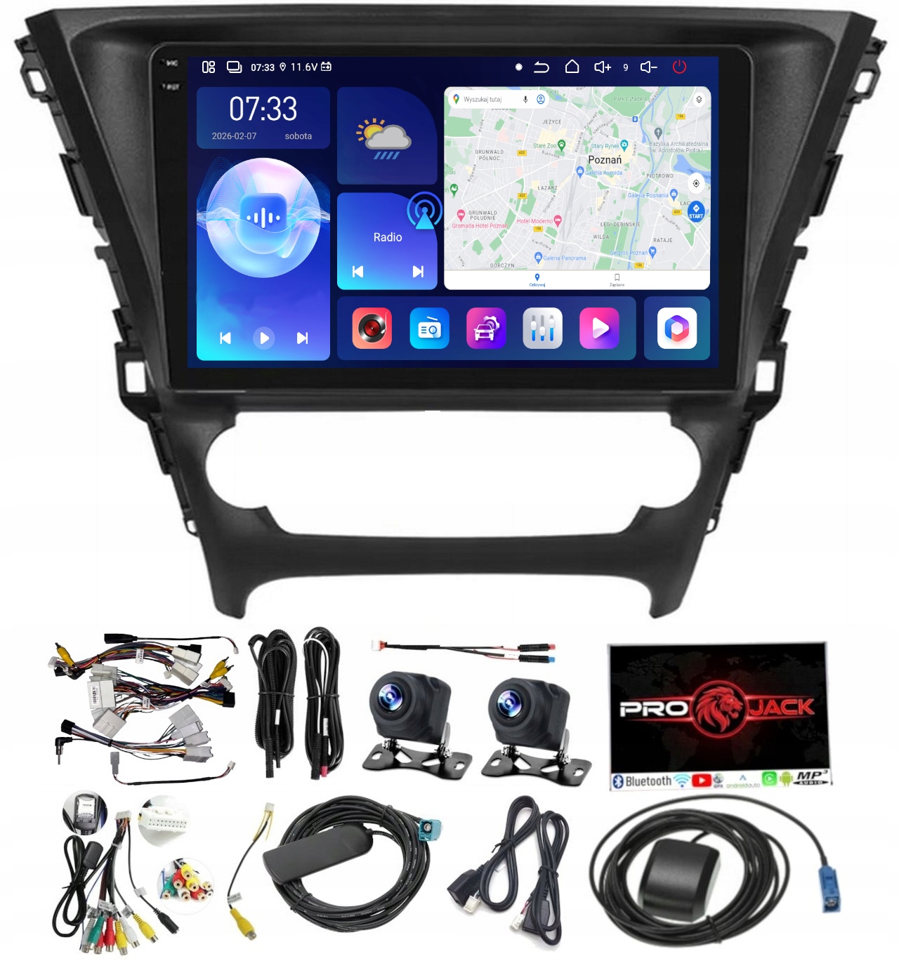 Rádio Navigace Carplay Gps Android Toyota Avensis 2015-2018 6GB 128GB Sim
