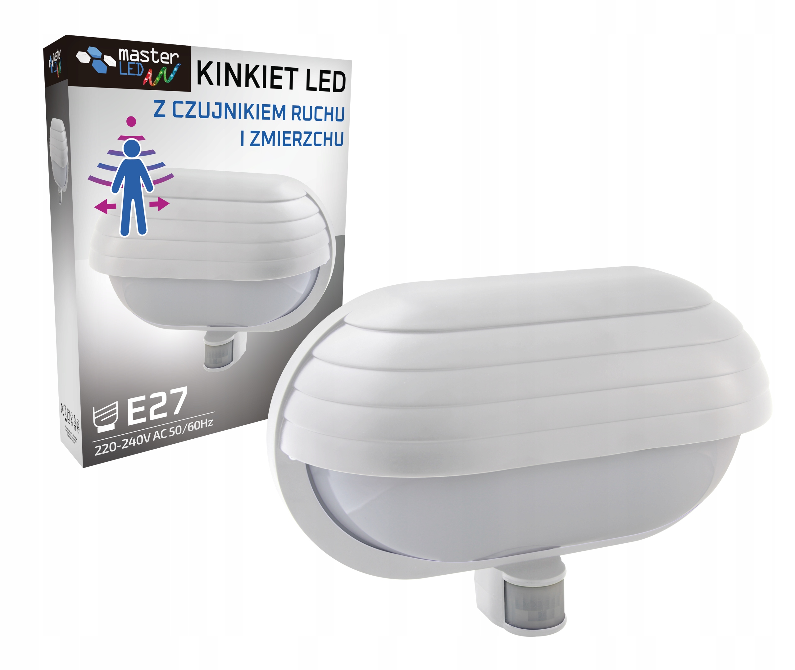 Lampa kinkiet E27 ogrodowy z czujnikiem zewnętrzna LED