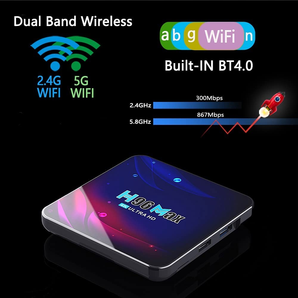 Smart TV BOX H96 MAX ULTRA HD 4K 4 64GB ANDROID 11 PRZYSTAWKA NETFLIX Pojemność dysku 64 GB