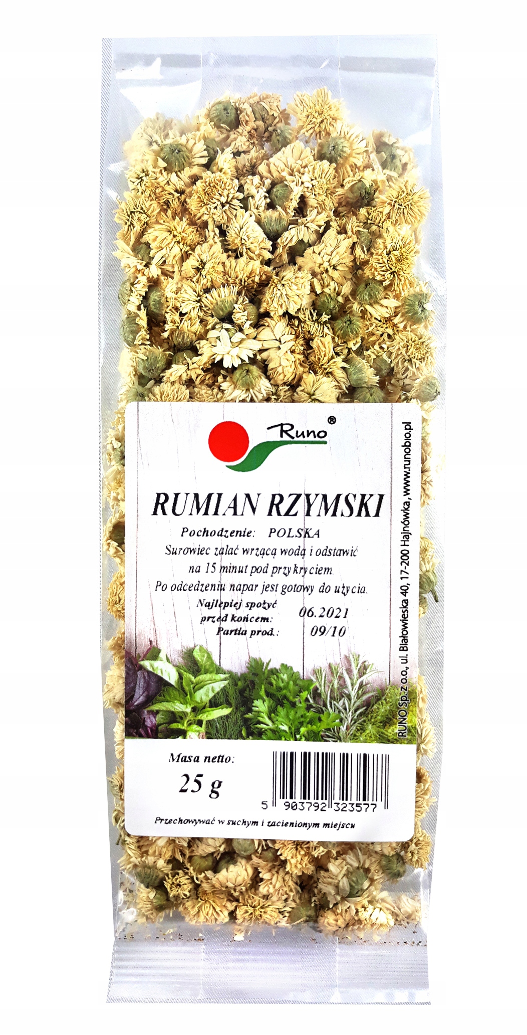 

Rumian rzymski kwiat 25g Runo Na Niestrawność