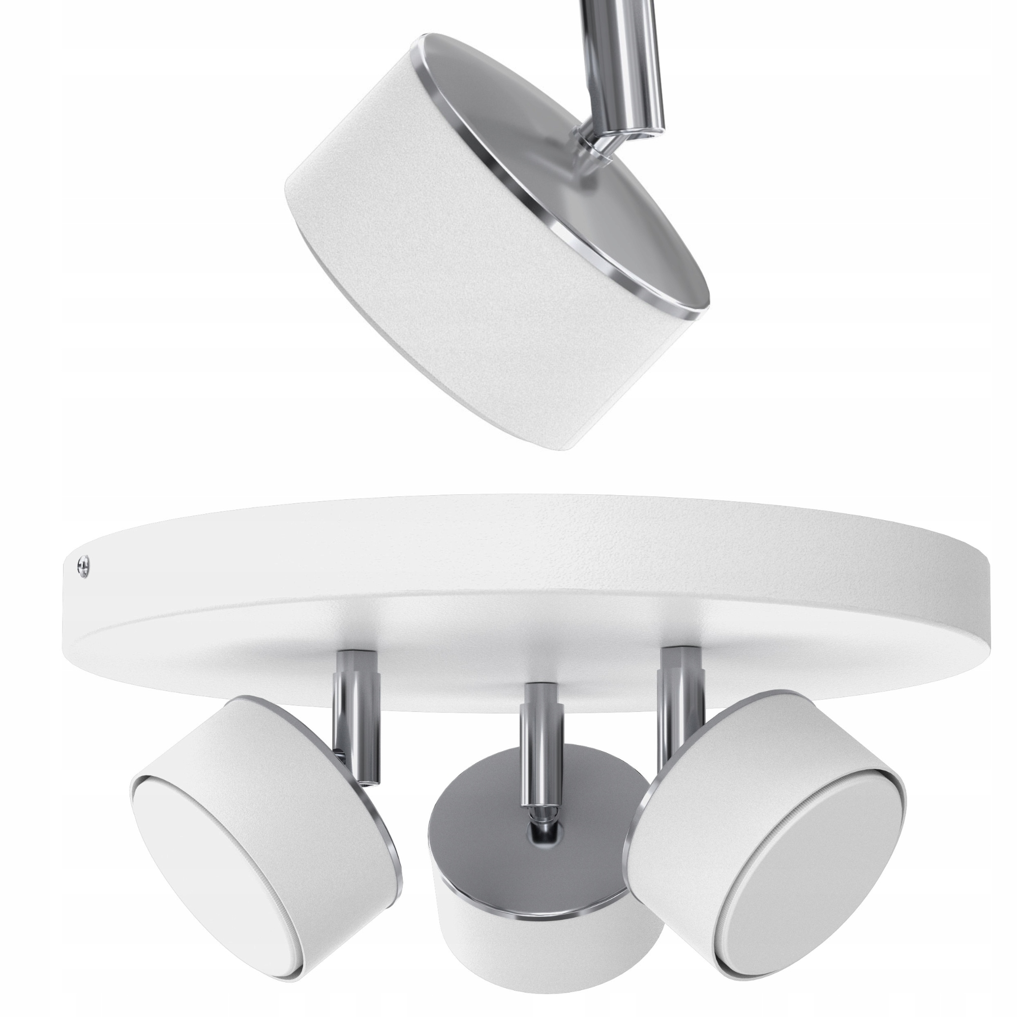 Stropní Svítidlo Stropní Reflektor Bílý Chrom Pohyblivý Led GX53 Polská Lampa 3-BODOVÁ