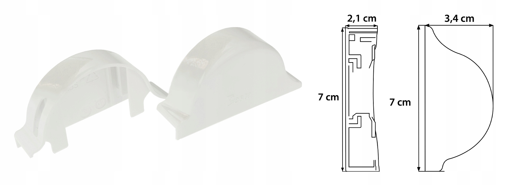 Osłonki boczne do rolet w kasecie lewe - Besta Rodzaj kaseta