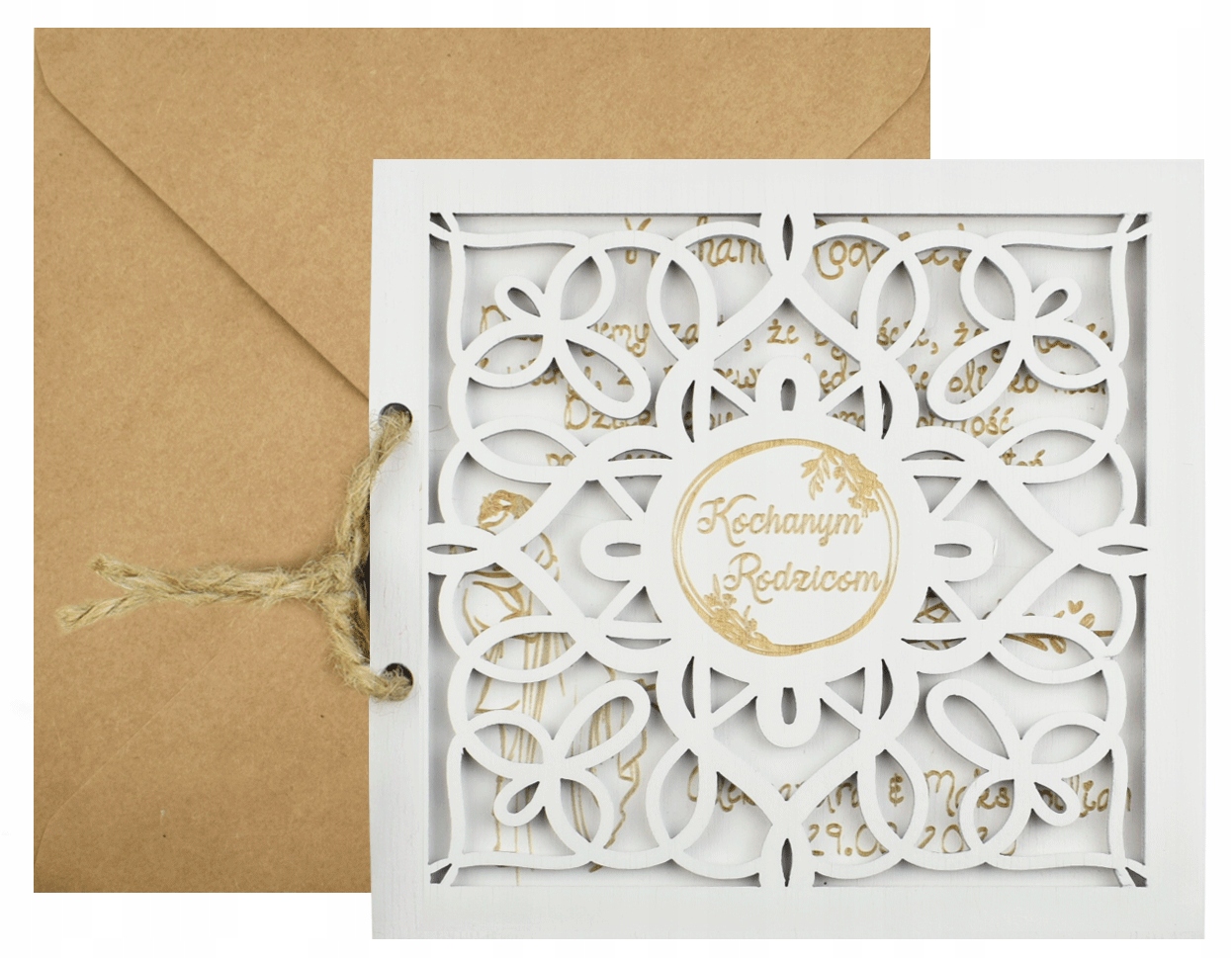 

Podziękowania Dla Mam Wesele - Kartka Drewniana