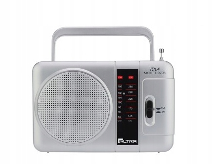 Radio Eltra Tola Fm/lw srebrne rączka antena przenośne-Zdjęcie-0