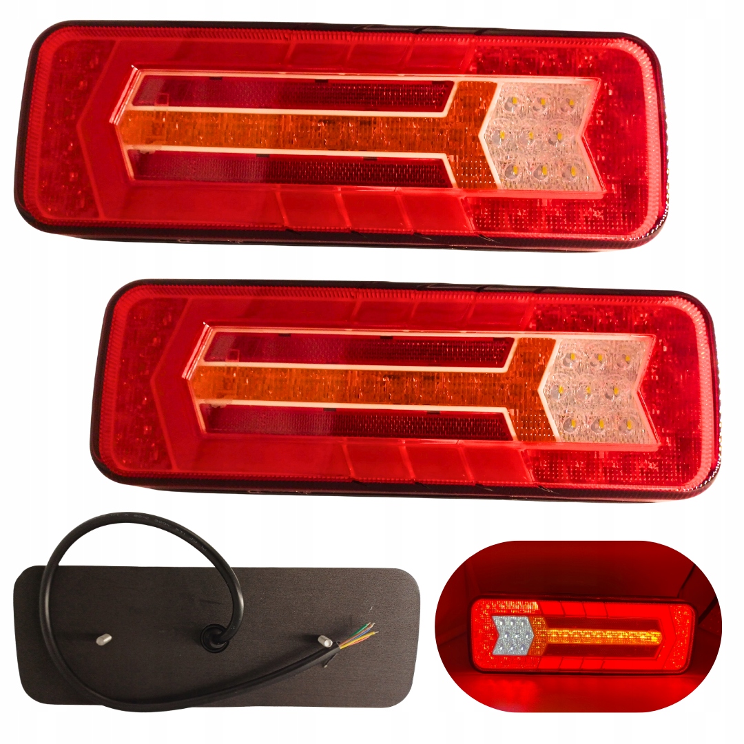 Led Kombinované Zadní Světla Přívěsu Dynamický Směr L P 12V 24V Sada