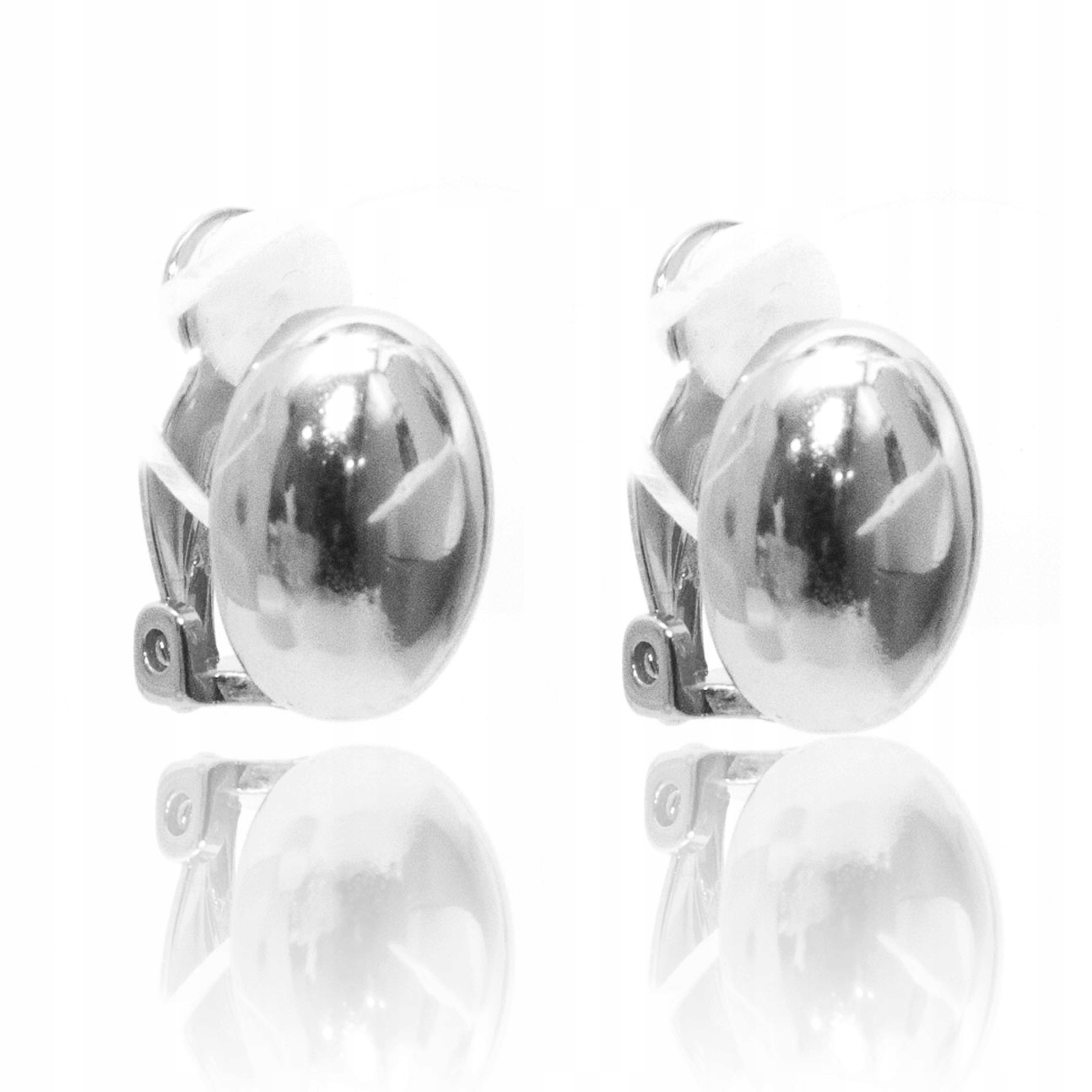 Stříbrné náušnice klipsy tradiční oválné vypouklé stříbro 925