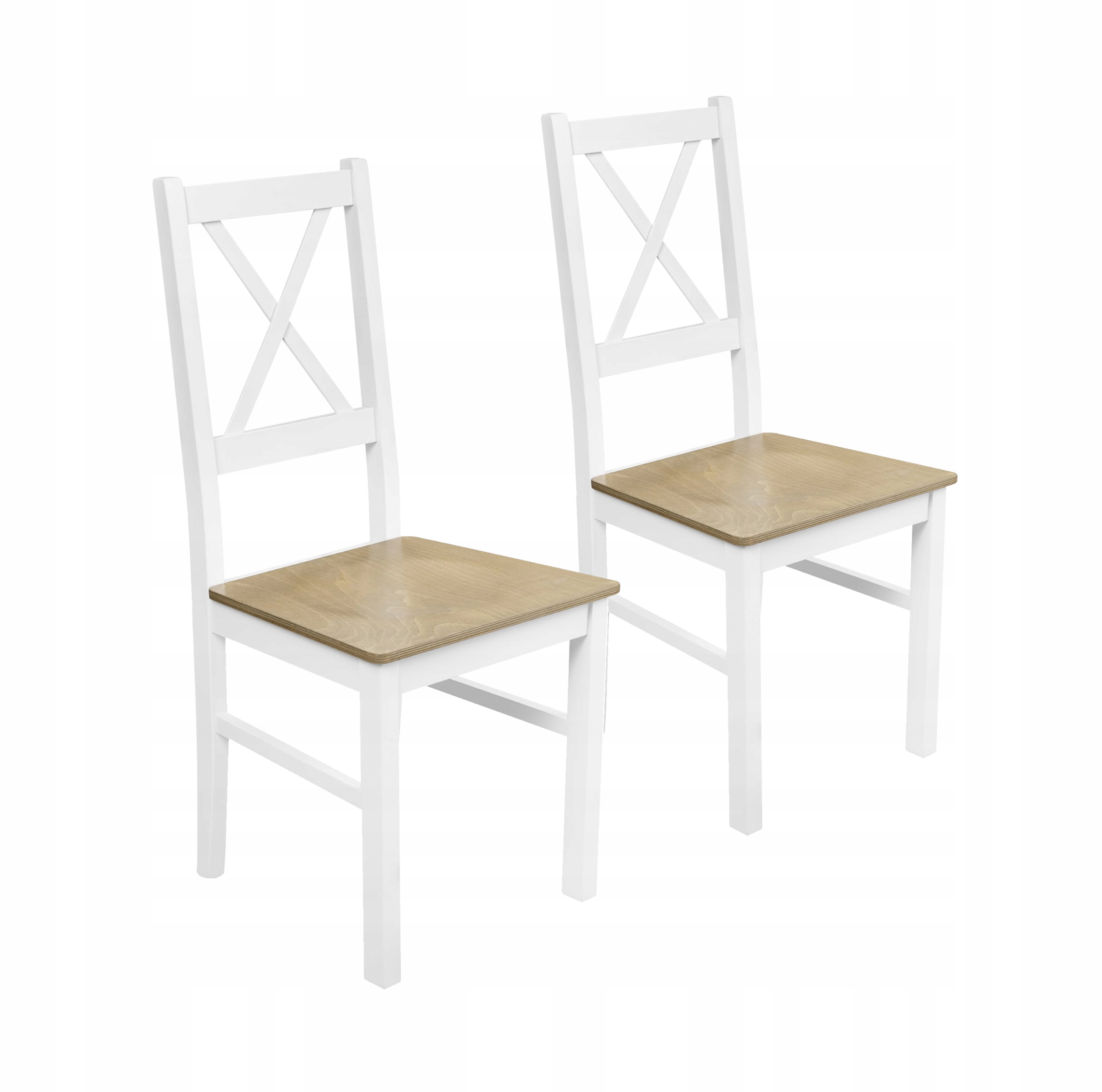 Sada 2 dřevěných jídelních židlí do kuchyně NIL10D Bílá/Dub Grandson