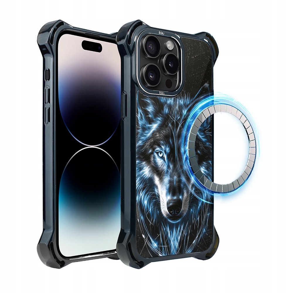 Pouzdro pro iPhone 14 Pro Max Ibizu DropGuard Ultra s MagSafe, Ledový vlk