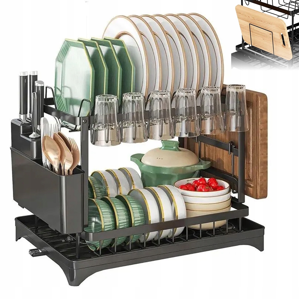 Levně Odkapávač Na Nádoby S Jednoduchou Montáží Bez Šroubů 42*32*30 CM, Černý