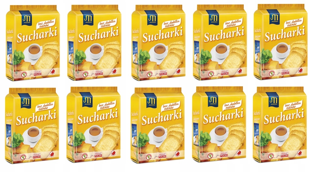 Levně 10 x 225 g Mamut Suchárky bez přidaného cukru Karton