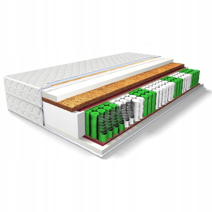 MATERAC DO SPANIA 180x200 KOKOS SPRĘŻYNOWY KIESZENIOWY 7 STREF 18cm EAN (GTIN) 5906233800910