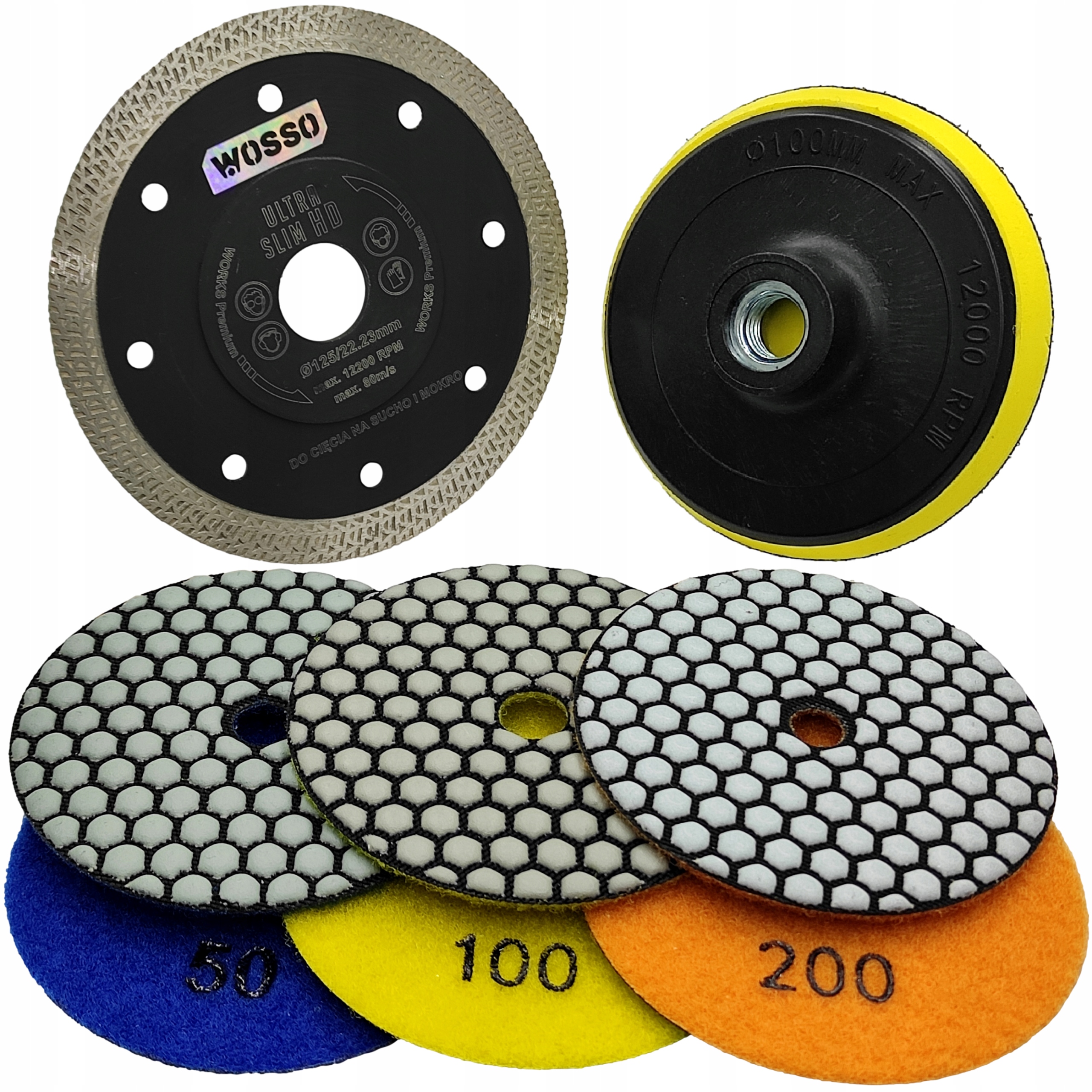 TARCZE ZESTAW do SZLIFOWANIA i CIECIA gresu + DYSK