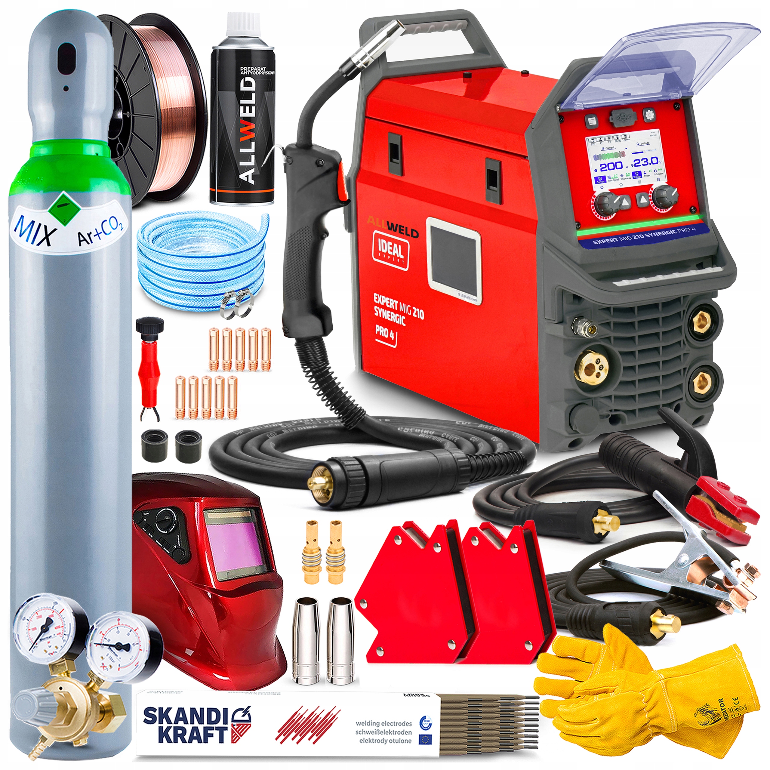 Poloautomatický Svařovací Stroj Ideal Expert Mig 210 Synergic PRO4 LCD Mma Tig 200A