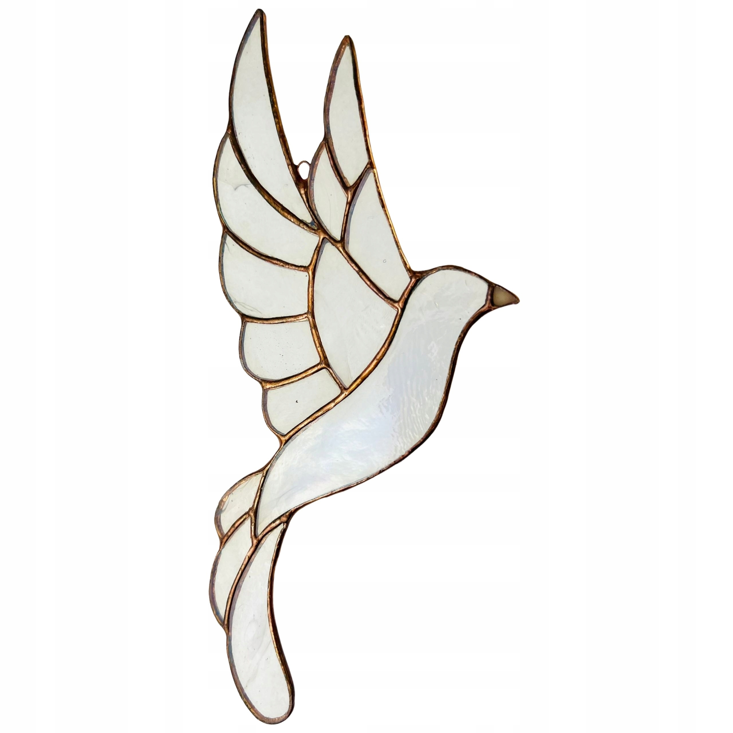 Bílý pták ozdoba ručně vyrobená Vitráž Tiffany