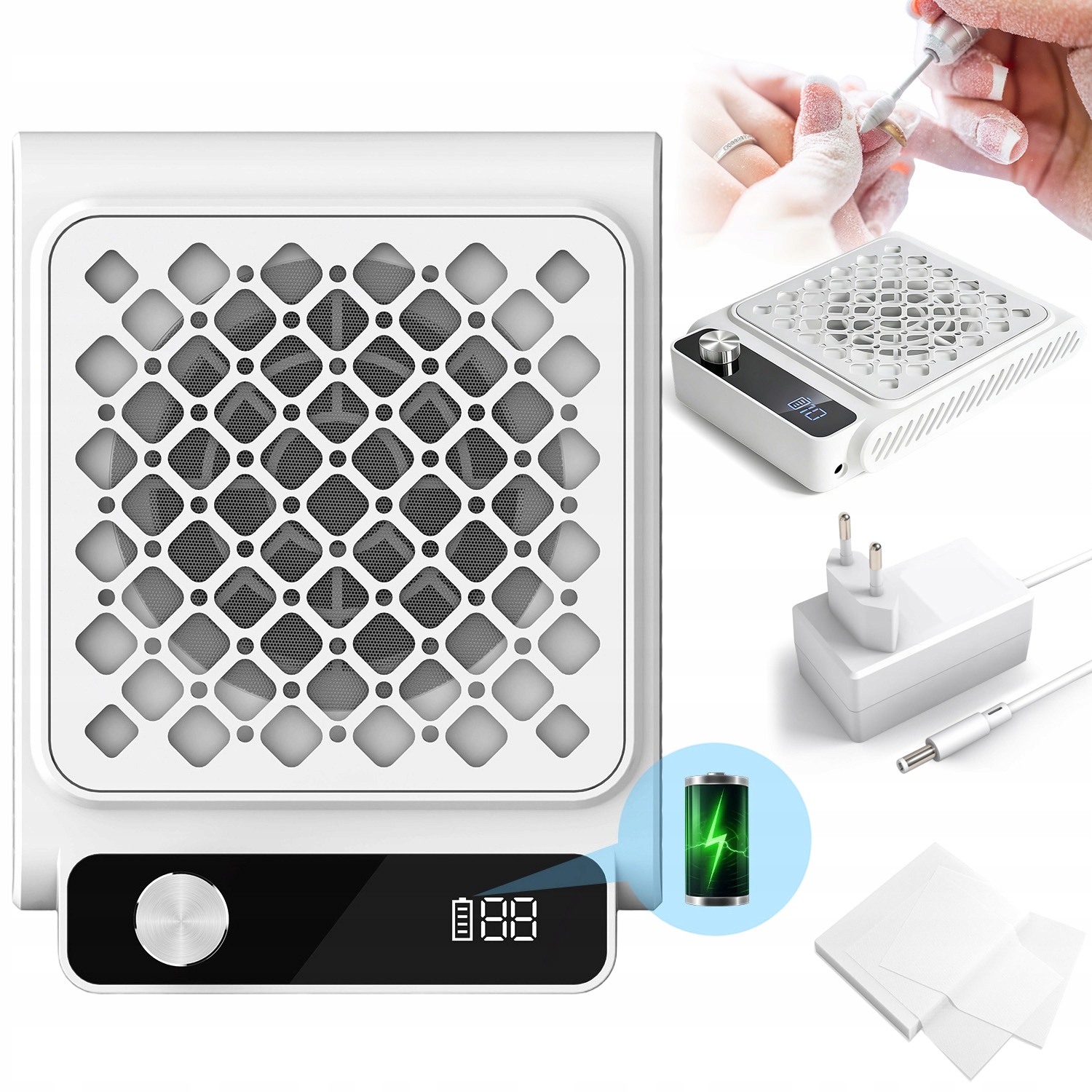 Odsávačka Prachu Na Nehty Manikúra Pedikúra Kazetový 48W Profesionální
