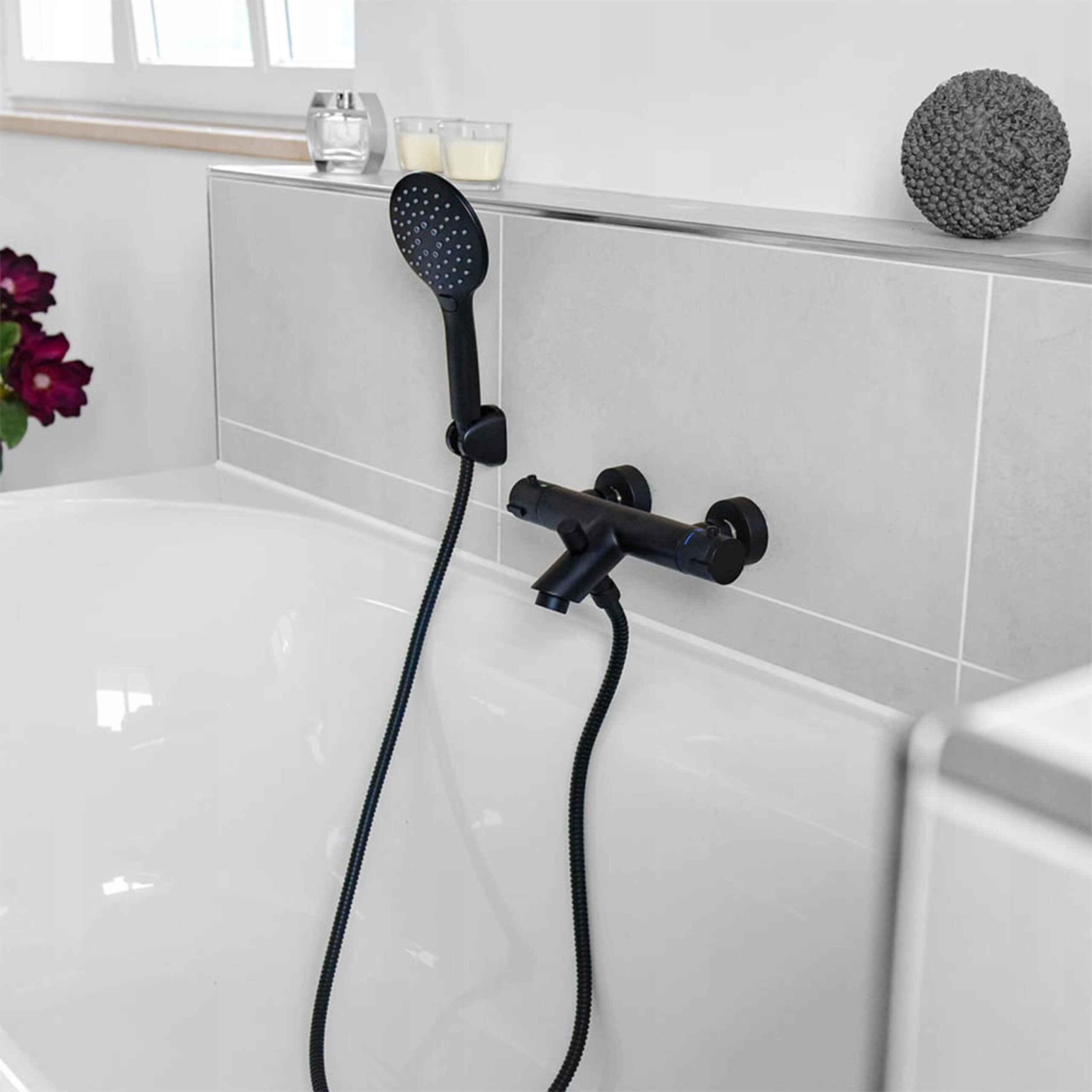 Zestaw prysznicowy natynkowy czarny słuchawka prysznicowa nowoczesna Marka inna