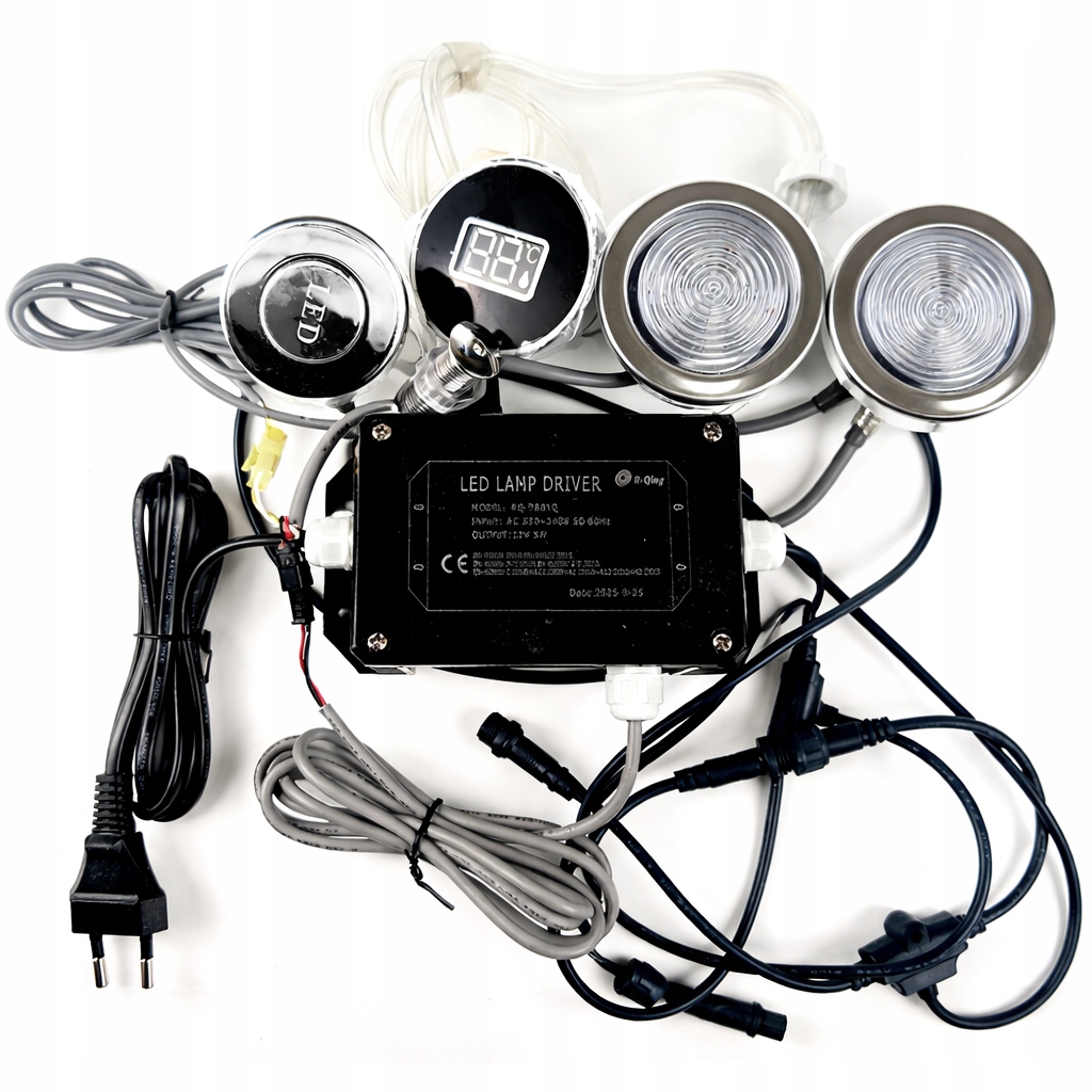 Sada Led světel pro zahradní lázně, 2 body podsvícení vody teploměr