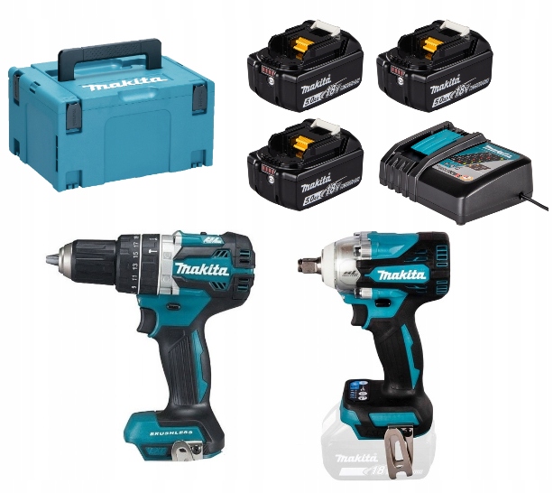 Zestaw Combo Makita DLX2359TJ1 klucz udar DTW300+wkrętarka DHP484 18V 3x5Ah