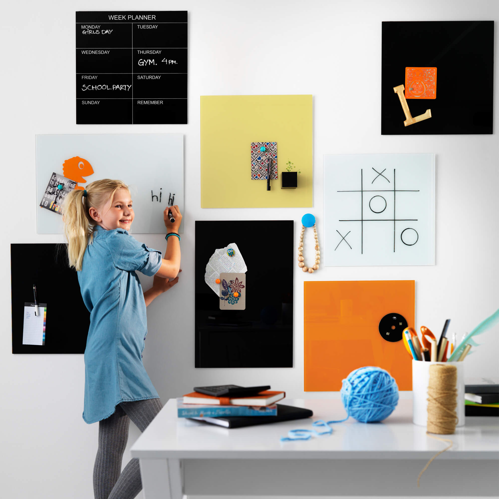 MAGNETYCZNY panel szkło do pisania niebieski Naga Materiał inny