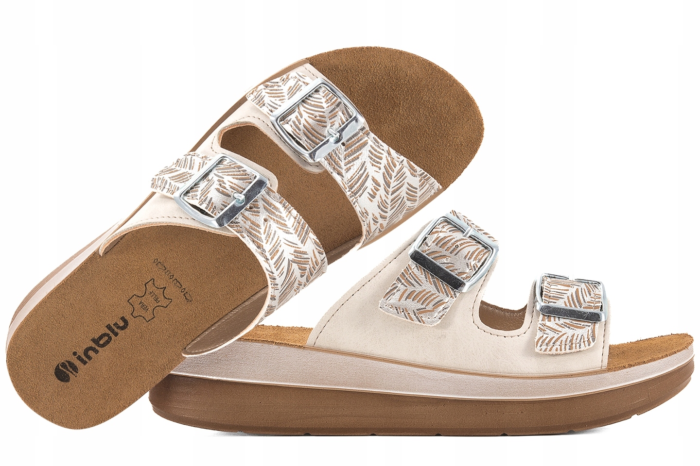 Inblu FT-19 Klapki Letnie Damskie Komfort Skórzana Wkładka Soft Pu 36 Beżow